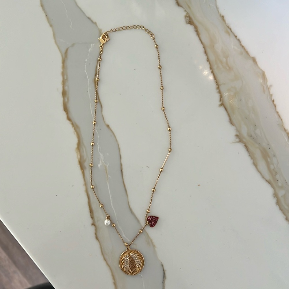 Swarovski angel wing pendant necklace